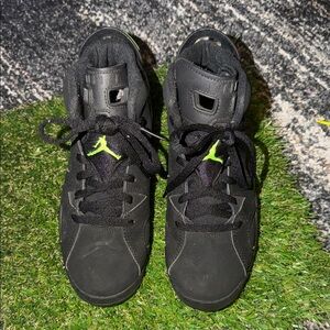 Black and Green High-Top Sneakers